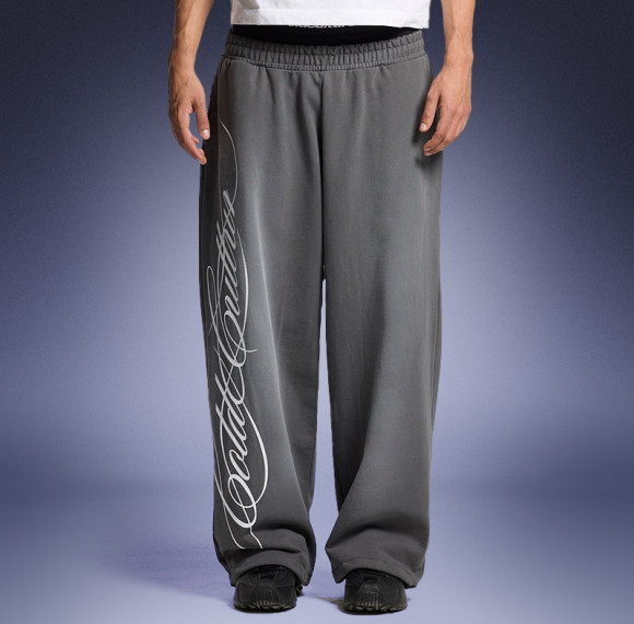 Acid Wash High Quality Pants | Custom Screen Printed Logo | Solid Color Straight Leg Pants