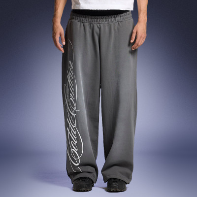 Acid Wash High Quality Pants | Custom Screen Printed Logo | Solid Color Straight Leg Pants