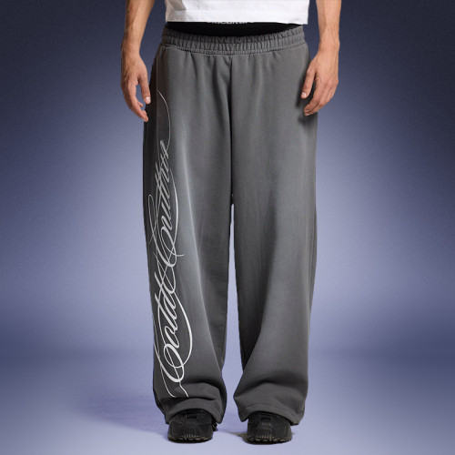 Acid Wash High Quality Pants | Custom Screen Printed Logo | Solid Color Straight Leg Pants