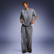 Acid Wash High Quality Pants | Custom Screen Printed Logo | Solid Color Straight Leg Pants