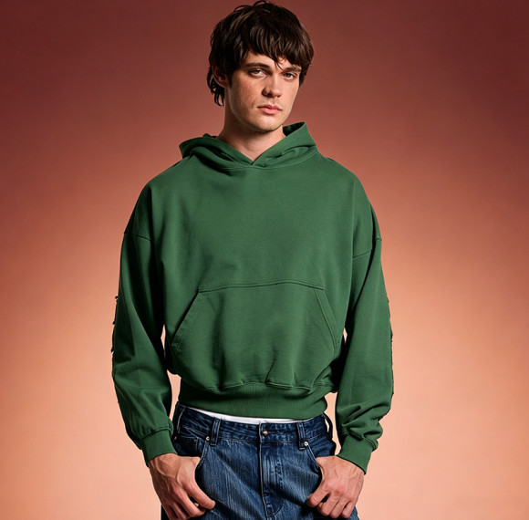 Manufacturer Custom Logo Hoodie | Vintage Heavyweight Solid Color Hoodie | Streetwear Supplier