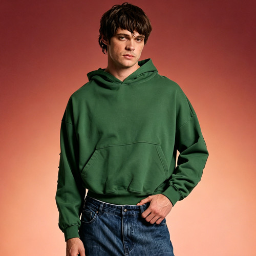 Manufacturer Custom Logo Hoodie | Vintage Heavyweight Solid Color Hoodie | Streetwear Supplier