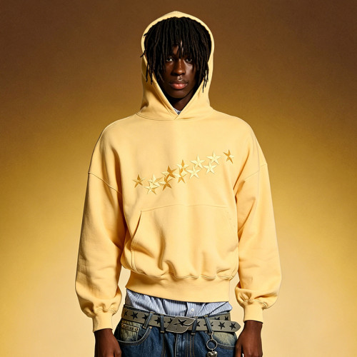 Custom Drop Shoulder Oversize Hoodie | Solid Color Embroidery Hoodie | Streetwear Hoodies for Men