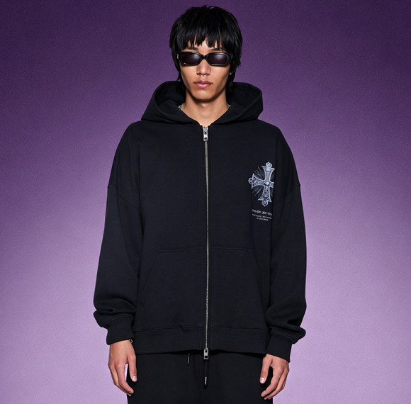 Custom Digital Print Graphic Sweatshirt | Vintage Casual Zipper Hoodie |  500Gsm Oversized Hoodie