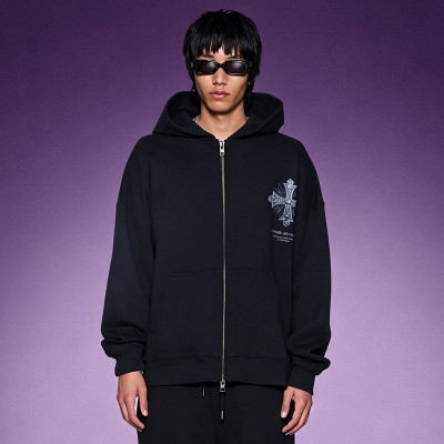 Custom Digital Print Graphic Sweatshirt | Vintage Casual Zipper Hoodie |  500Gsm Oversized Hoodie