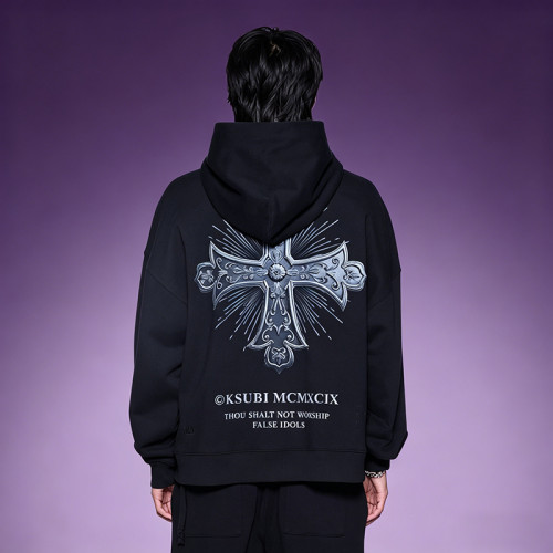 Custom Digital Print Graphic Sweatshirt | Vintage Casual Zipper Hoodie |  500Gsm Oversized Hoodie