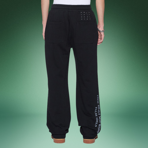 Custom Digital Printed Logo pants | 100% Cotton Heavyweight sweatpants | Solid Color Straight Leg Pants