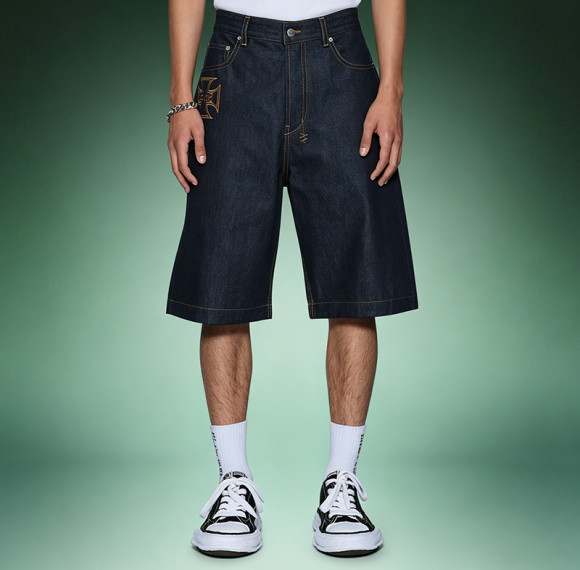 Custom Men's Denim Shorts | Wash Vintage Embroidered Shorts | High Quality Streetwear Manufacture