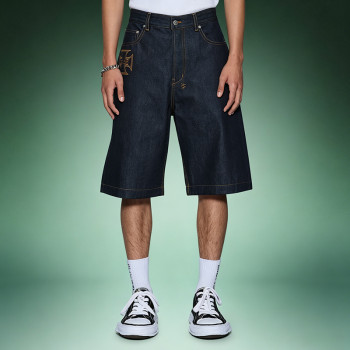 Custom Men's Denim Shorts | Wash Vintage Embroidered Shorts | High Quality Streetwear Manufacture