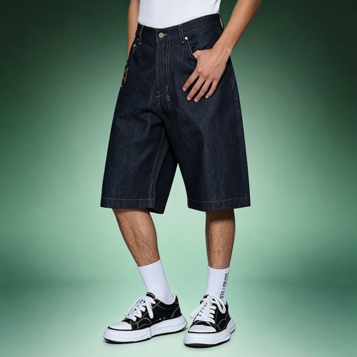 Custom Men's Denim Shorts | Wash Vintage Embroidered Shorts | High Quality Streetwear Manufacture