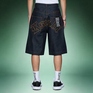 Custom Men's Denim Shorts | Wash Vintage Embroidered Shorts | High Quality Streetwear Manufacture