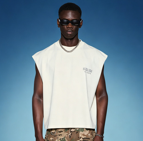Custom DTG Print Logo T-shirt | High Quality Vest Manufacturer | Streetwear Casual Sleeveless T-shirt
