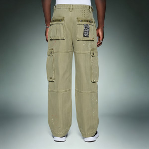 Custom Print Logo Pants | Streetwear Multi-pocket Cargo Pants | Loose Straight-leg Trousers