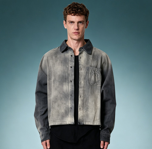 Custom Acid Wash Vintage Denim Jacket | Casual Streetwear Jacket | Oversize Streetwear Supplier