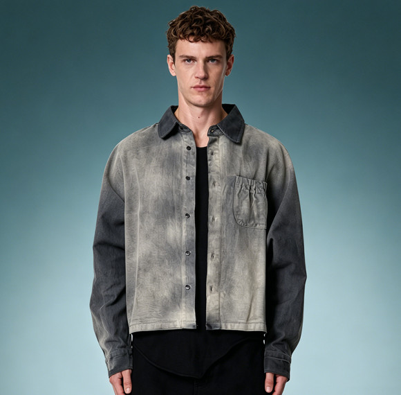 Custom Acid Wash Vintage Denim Jacket | Casual Streetwear Jacket | Oversize Streetwear Supplier