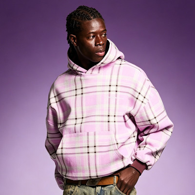 Custom Oversized plaid Stripes Hoodie | 100% organic cotton sweatshirt | Streetwear manufacture