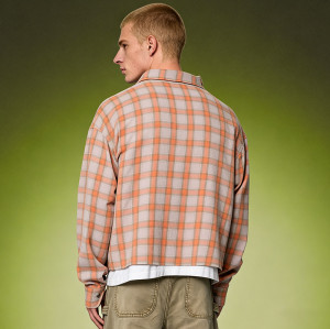 Custom Crop Fit Acid Washed Shirt | 100% Cotton Plaid Shirt | Vintage Streetwear Shirt