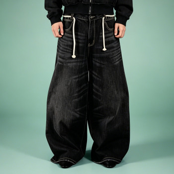 Custom Acid Wash Design Flared Pants | Blank Plain Wide Leg Trousers | OEM Streetwear Manufacturer