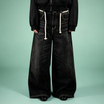 Custom Acid Wash Design Flared Pants | Blank Plain Wide Leg Trousers | OEM Streetwear Manufacturer