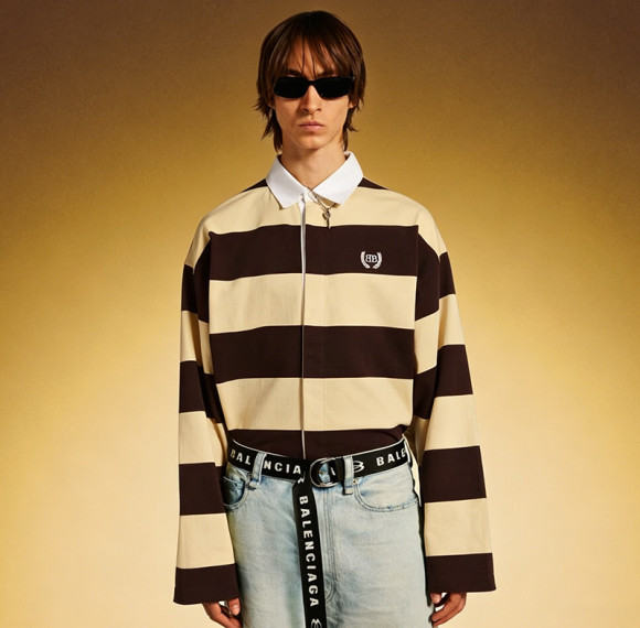 Custom Long-sleeved Polo T-shirt | Striped Print 100% Cotton T-Shirt | Streetwear manufacture