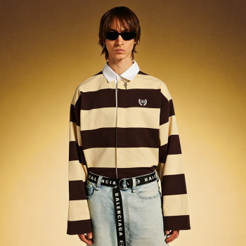 Custom Long-sleeved Polo T-shirt | Striped Print 100% Cotton T-Shirt | Streetwear manufacture