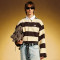 Custom Long-sleeved Polo T-shirt | Striped Print 100% Cotton T-Shirt | Streetwear manufacture
