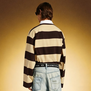 Custom Long-sleeved Polo T-shirt | Striped Print 100% Cotton T-Shirt | Streetwear manufacture