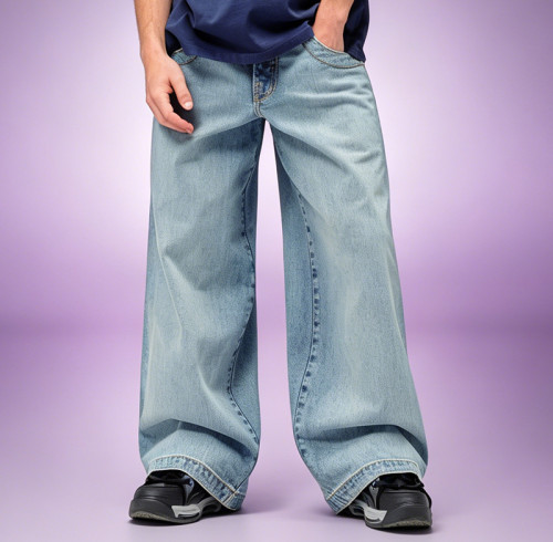 Custom Casual baggy Men's Denim Pants | Washed Embroidery Jeans | Pants Manufacturer