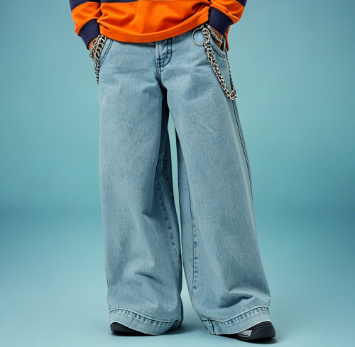 Custom Wide-Leg Jeans | Casual Vintage Embroidery Pants | Wash Jeans Manufacturer