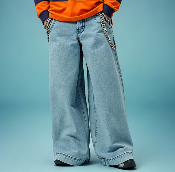 Custom Wide-Leg Jeans | Casual Vintage Embroidery Pants | Wash Jeans Manufacturer