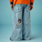 Custom Wide-Leg Jeans | Casual Vintage Embroidery Pants | Wash Jeans Manufacturer
