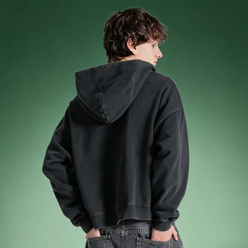 Custom DTG Print Acid Wash Zipper Hoodie | Vintage Heavyweight Hoodie | Streetwear Manufacturer