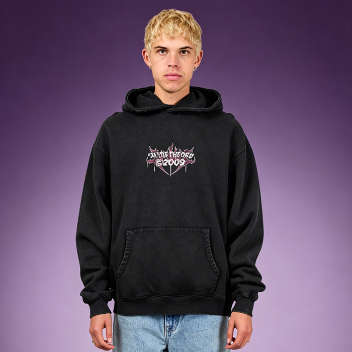 100% Cotton Boxy Fit Sweatshirt | Acid Wash Streetwear Hoodie |  Custom DTG Print Hoodie