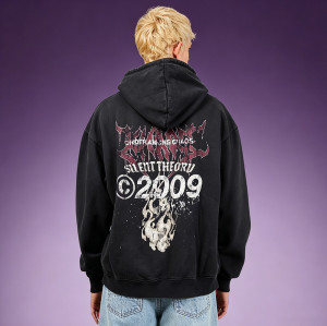 100% Cotton Boxy Fit Sweatshirt | Acid Wash Streetwear Hoodie |  Custom DTG Print Hoodie