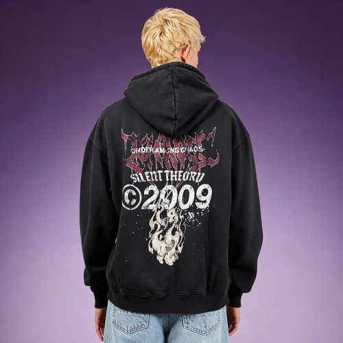 100% Cotton Boxy Fit Sweatshirt | Acid Wash Streetwear Hoodie |  Custom DTG Print Hoodie