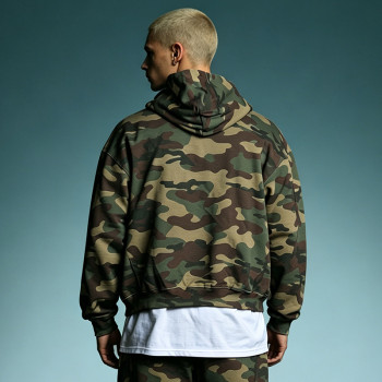 Custom Crop Fit Cotton Hoodie | Vintage Zip-up Hoodie | Streetwear Hoodie Manufacturer |  Camouflage Hoodie