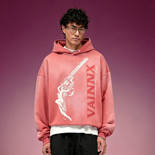 Custom 100% Cotton Boxy Fit Sweatshirt | Sun faded Streetwear Hoodie | DTG Print Hoodie