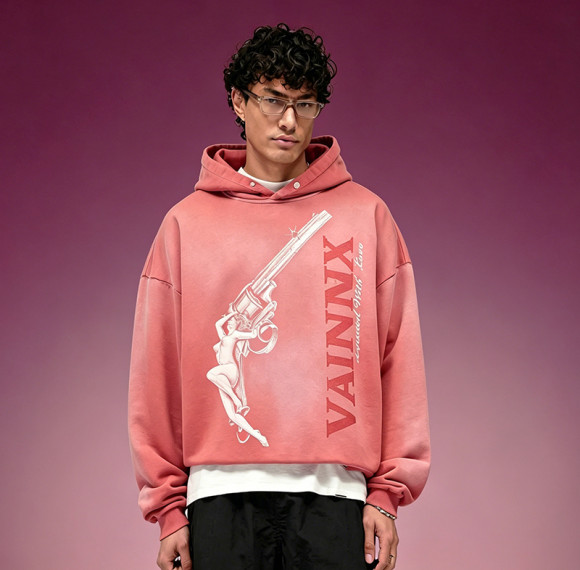 Custom 100% Cotton Boxy Fit Sweatshirt | Sun faded Streetwear Hoodie | DTG Print Hoodie
