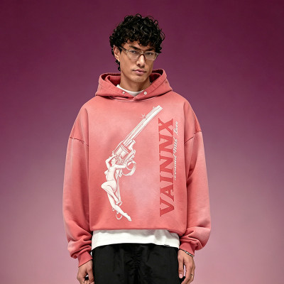 Custom 100% Cotton Boxy Fit Sweatshirt | Sun faded Streetwear Hoodie | DTG Print Hoodie
