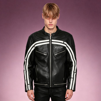 Custom Motorcycle Jacket | Leather Jacket | Men's Stripe Jacket | High Quality Jacket Manufacturer