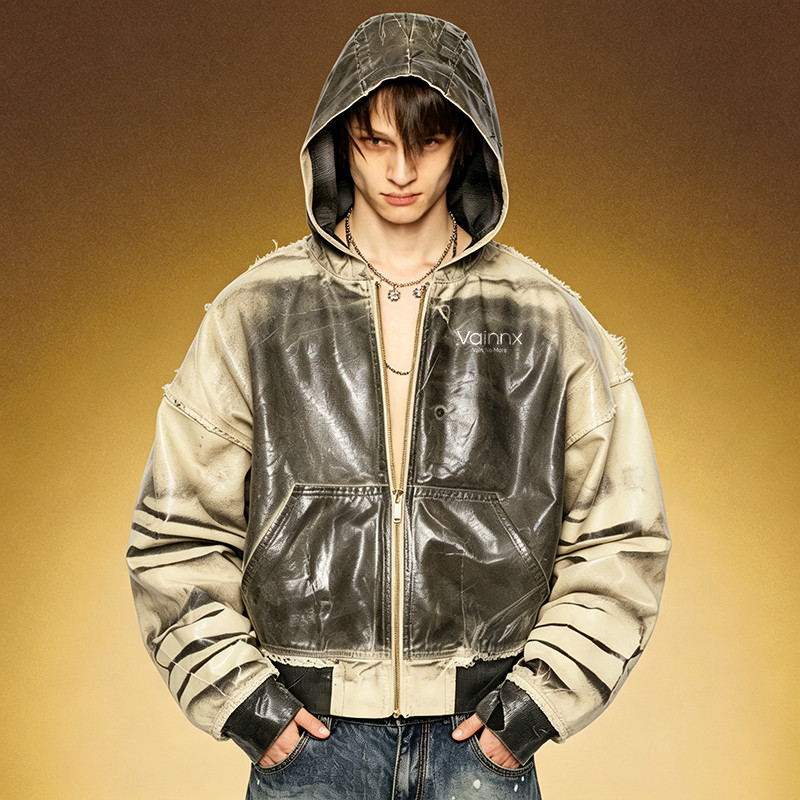 Hooded Leather Jacket