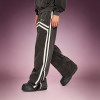 Custom Washed Stripe Sports Pants  |  Side zip Wide Leg Velour Track Pants | Streetwear Manufacturer