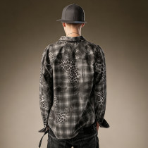 Custom Leopard Plaid Shirt | Oversized Printed Flannel Shirt | Long Sleeved Vintage Shirt
