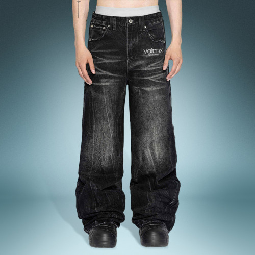 Custom Streetwear Washed Jeans | High Waist Wide Leg Pants | High Quality Jeans Manufacturer