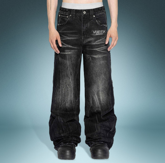 Custom Streetwear Washed Jeans | High Waist Wide Leg Pants | High Quality Jeans Manufacturer