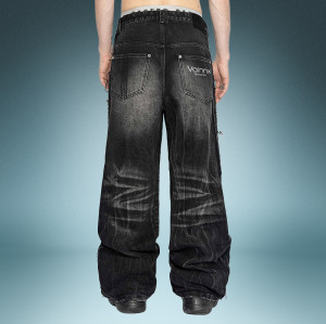 Custom Streetwear Washed Jeans | High Waist Wide Leg Pants | High Quality Jeans Manufacturer