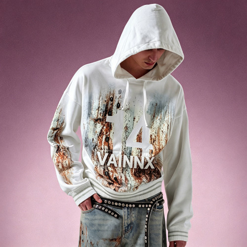 Custom Oversized Graphic Print Hoodie | Cotton Fleece Hoodie | Drop Shoulder Streetwear Pullover Hoodie