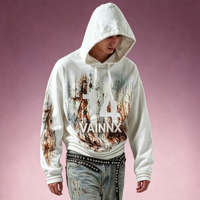 Custom Oversized Graphic Print Hoodie | Cotton Fleece Hoodie | Drop Shoulder Streetwear Pullover Hoodie