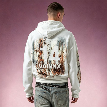 Custom Oversized Graphic Print Hoodie | Cotton Fleece Hoodie | Drop Shoulder Streetwear Pullover Hoodie