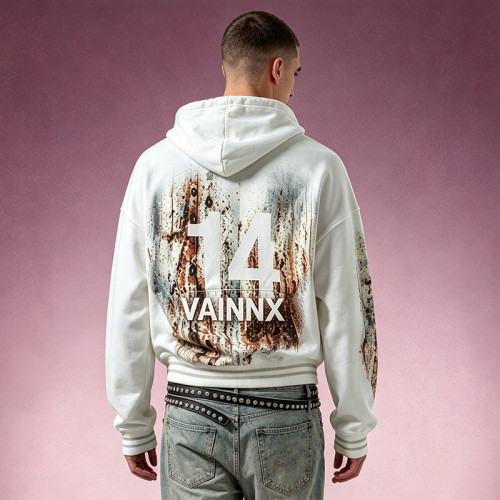 Custom Oversized Graphic Print Hoodie | Cotton Fleece Hoodie | Drop Shoulder Streetwear Pullover Hoodie